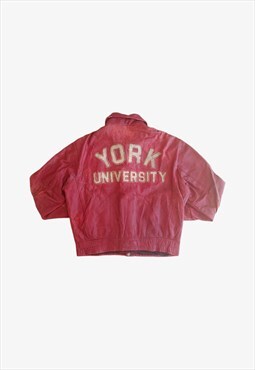 Vintage 1980s York University Leather Jacket
