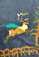 VINTAGE KNITTED JUMPER EMBROIDERED STAG PATTERNED SWEATER