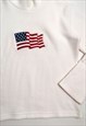 VINTAGE FLEECE SWEATER AMERICAN FLAG EMBROIDERY