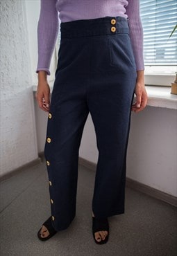 Vintage 80's Navy Wide Trousers