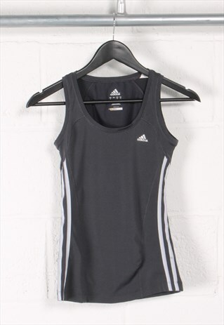 Vintage Adidas Vest in Black Sports Top Size 8