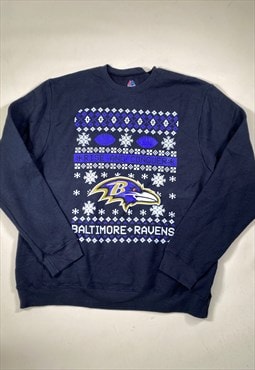 Vintage Size L Baltimore Ravens Christmas Sweatshirt Black