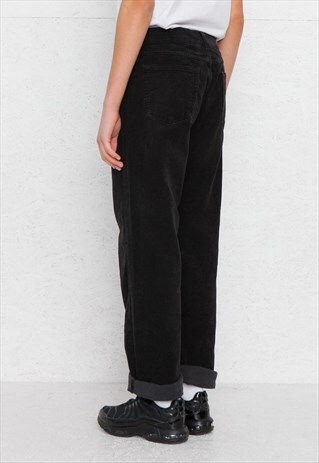 VINTAGE BLACK MUSTANG CORDUROY TROUSERS BOTTOMS