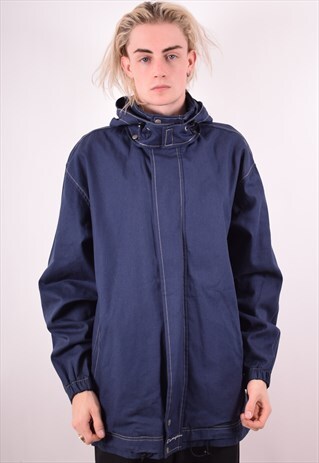 CHAMPION MENS VINTAGE JACKET XL NAVY BLUE 90S