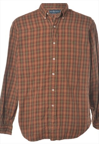 1990S RALPH LAUREN CHECKED SHIRT - L