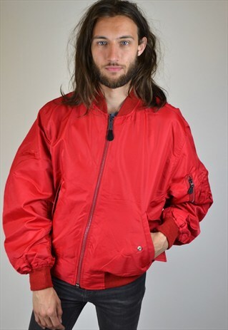 VINTAGE 90'S RED BOMBER JACKET