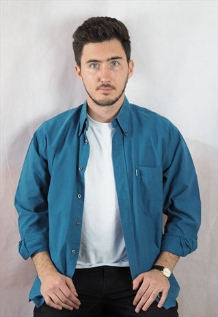 VINTAGE BLUE LEE COTTON SHIRT