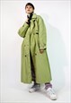 VINTAGE 80'S HEAD WINTER PUFFER TRENCH COAT IN GREEN MEDIUM