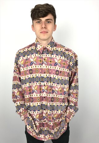 90S VINTAGE PATTERNED FESTIVAL SHIRT