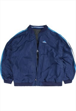 Vintage 90's Adidas Bomber Jacket Reversible Navy Blue,