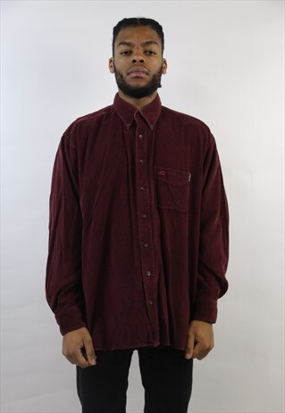 VINTAGE 90'S MAROON CORD SHIRT