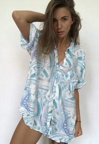 PATTERNED OVERSIZED RETRO VINTAGE UNISEX FESTIVAL SHIRT