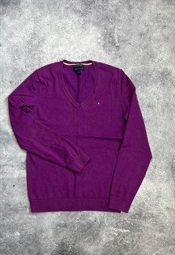 Authentic Tommy Hilfiger vintage purple womens jumper 