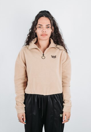 LOTUS CROPPED HALF ZIP FLEECE - CAMEL
