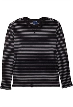 Vintage 90's High Land Sweatshirt Striped Crew Neck Navy