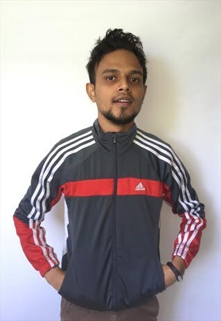 UNISEX ADIDAS GREY RED FESTIVAL SPORTS ZIPPER JACKET TOP