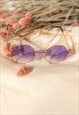 Lilac Hexagon Metal Frame Sunglasses