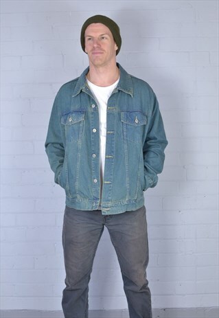 VINTAGE GREY BLUE DENIM JACKET