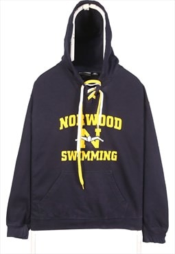 Vintage 90's Pennant Hoodie Norwood Swimming Pullover Navy