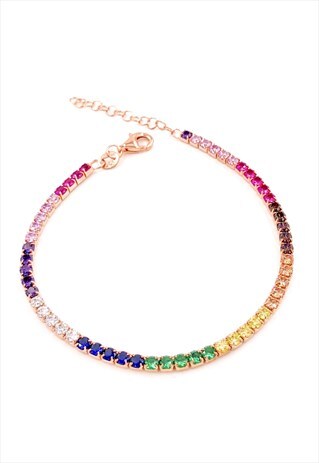 MULTICOLOR PAVE TENNIS BRACELET
