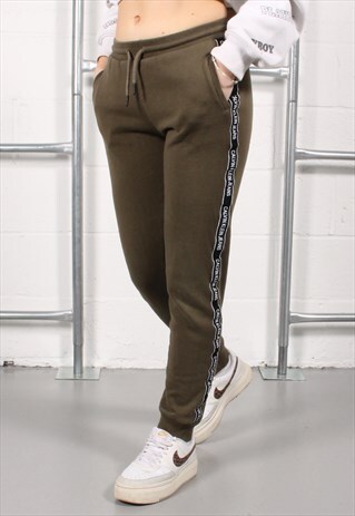 VINTAGE CALVIN KLEIN JOGGERS IN KHAKI COMFY TRACKIES SIZE 16