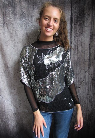 VINTAGE 1980S SEQUINED BLOUSE