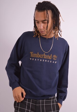 VINTAGE TIMBERLAND SWEATSHIRT JUMPER NAVY BLUE