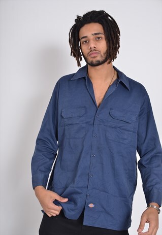 VINTAGE DICKIES WORKWEAR SHIRT BLUE