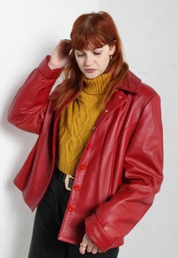 Vintage 80's Leather Jacket Red