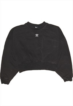 Vintage 90's Adidas Sweatshirt Crop Crew Neck Black XSmall