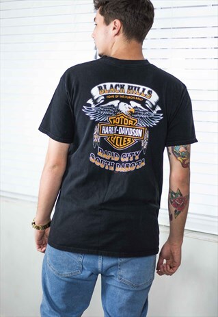 VINTAGE HARLEY DAVIDSON T-SHIRT LOGO 90S L 8.9