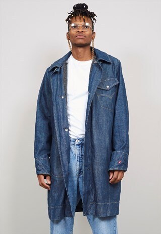 VINTAGE 90'S LEVI'S DARK-WASH HOODED DENIM COAT