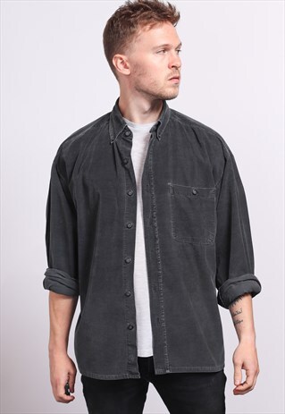 VINTAGE CORDUROY CORD SHIRT GREY
