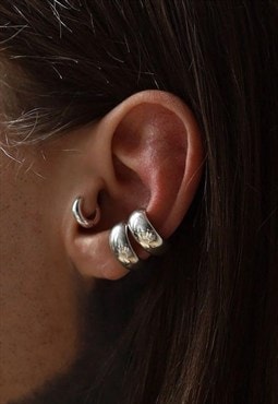 Silver Cuff Earrings