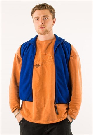 VINTAGE BLUE NAUTICA GILET FLEECE