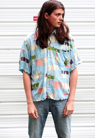 1990'S VINTAGE ABSTRACT PRINT FESTIVAL SHIRT
