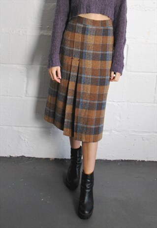 VINTAGE HERITAGE CHECK WINTER SKIRT