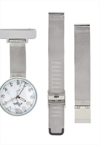 ANNIE APPLE INTERCHANGEABLE FOB WRIST WATCH SILVER MARBLE