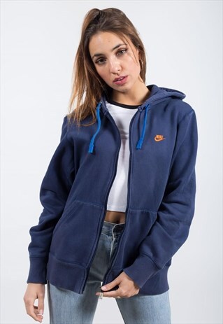ON SALE -VINTAGE 90S NIKE EMBROIDERED ZIP HOODIE / S4884