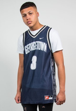 VINTAGE NIKE BASKETBALL JERSEY VEST GEORGETOWN NCAA COLLEGE
