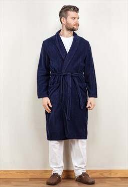 Vintage 90's Men Dressing Gown in Navy