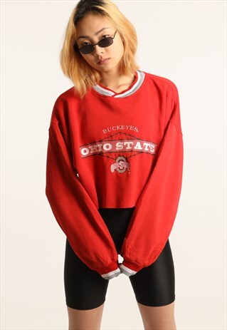 VINTAGE STARTER EMBROIDERED CROPPED SWEATSHIRT