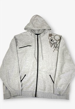 Vintage Rocawear Graphic Zip Up Hoodie Grey 5XL BV17814