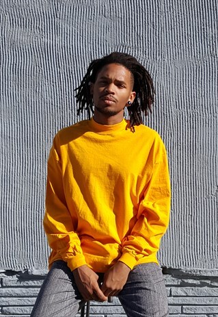 90S MINIMALIST SPORTSWEAR YELLOW MOCK TURTLE NECK XL