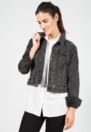 VINTAGE 80S LEVI'S EMBELLISHED DENIM JACKET / S1524