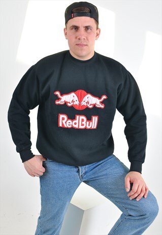 VINTAGE RED BULL SWEATSHIRT IN BLACK