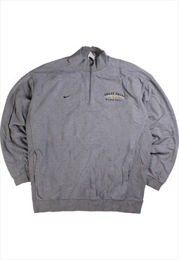 Vintage  Nike Sweatshirt Basketball Quarter Zip Grey XLarge