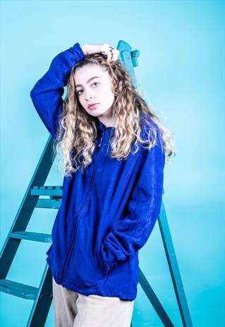 VINTAGE FLEECE IN PURPLE WITH A ZIP AND HOOD