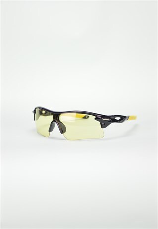 Vintage yellow sports rave sunglasses 