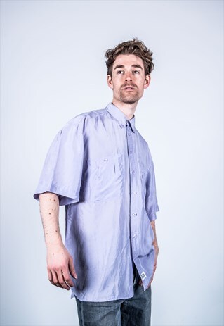 VINTAGE 1980S PURPLE SILK SHIRT